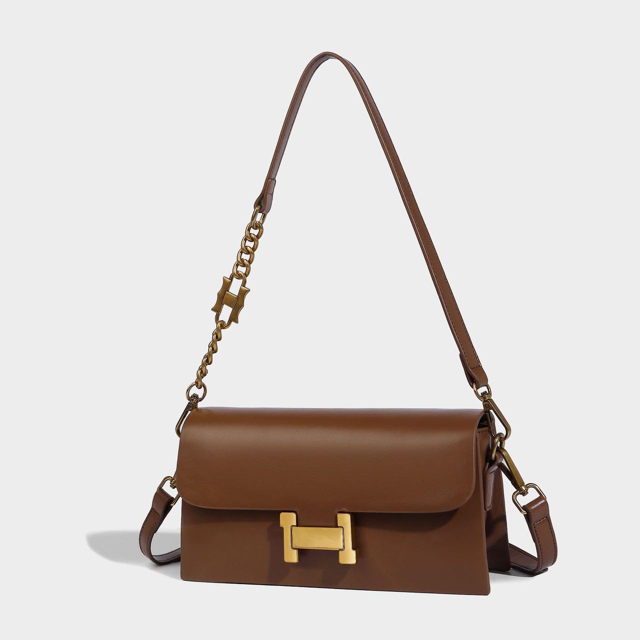 Small Cute Women Shoulder Bag, Mini Lady Leather Crossbody Bag, Classic Luxury Designer Handbags Women (Brown)
