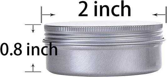 1 Ounce Aluminum Tin Jar Refillable Containers 30 ml Aluminum Screw Lid Round Tin Container Bottle 50 Pack for Cosmetic,Lip Balm, Cream