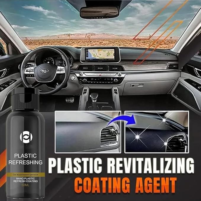 RJDJ Plastic Restorer for Cars, Trim & Exterior – Plastic Revitalizing Coating Agent, Restores Faded Plastic, UV Protection, Car Shine Refurbishing Solution (30ml-5pcs)