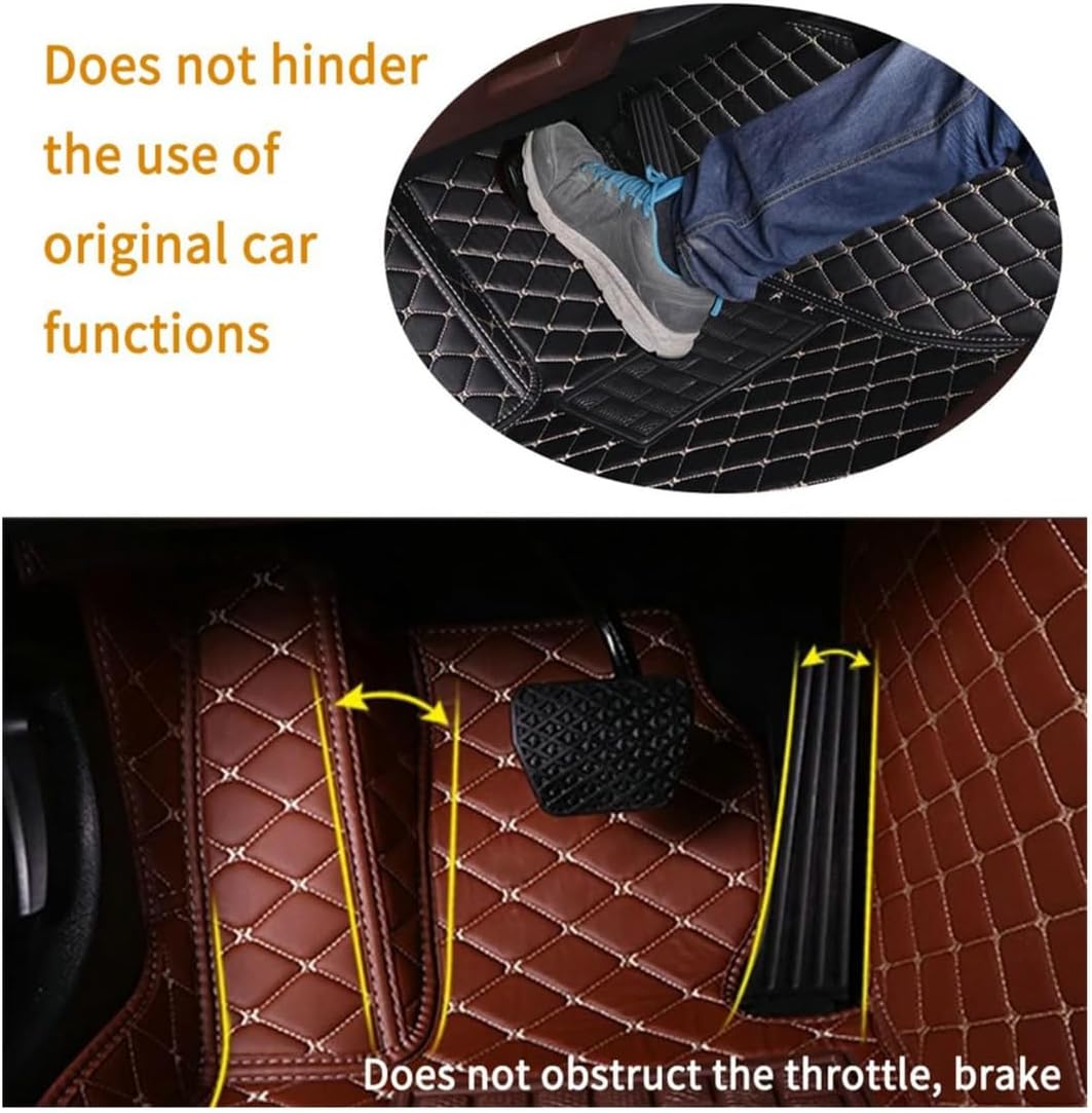 Custom Personalized Floor Mats for Cars,Luxury Full Coverage All Car Floor Mats,Anti-Slip Leather Car Mat Set ,Custom Floor Mats for 99% of Cars, Trucks & SUVs. (Wine red)