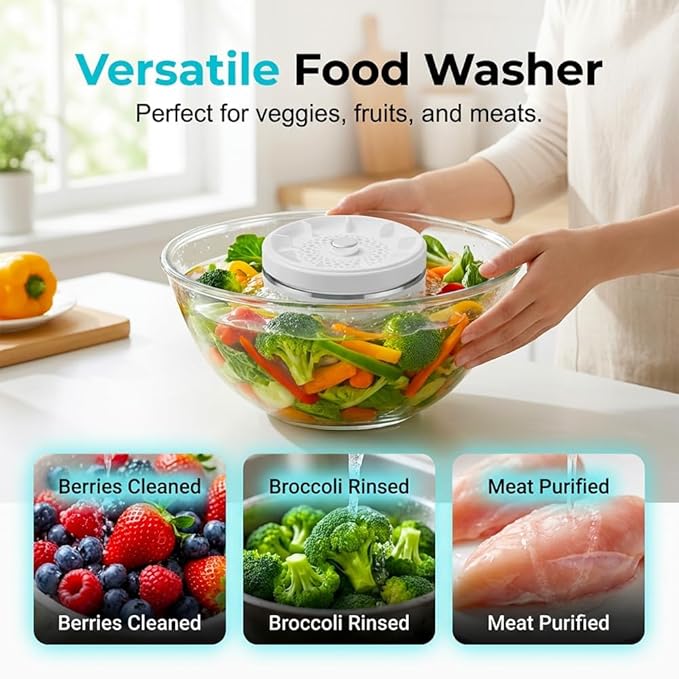 Fruit and Vegetable Washing Machine, 2026 New Fruit Cleaner Device Waterproof Fruit and Vegetable Purifier Clean Produce with Titanium Electrolysis Purification for Home Kitchen (2)