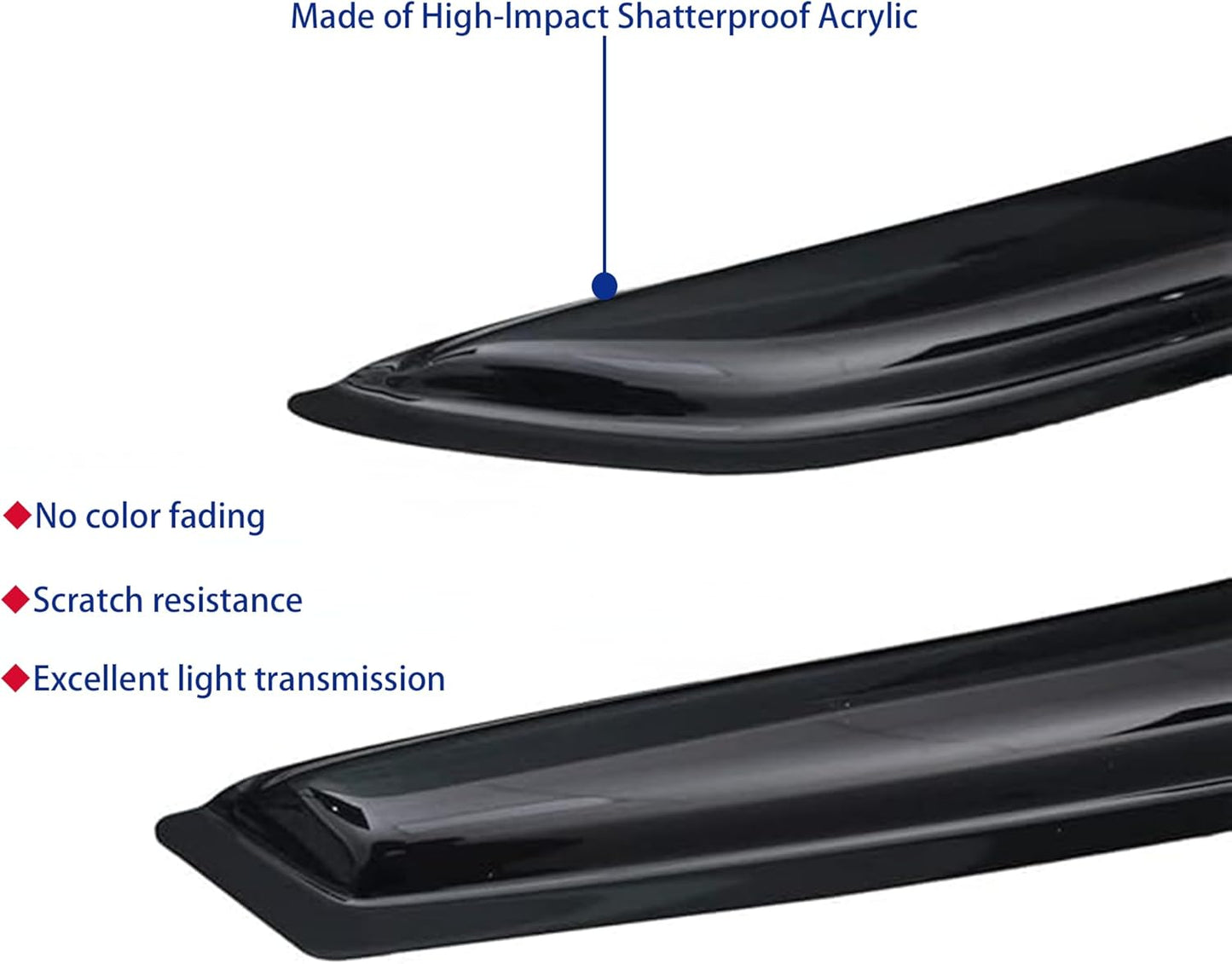 Window Visors Rain Guards fits 2019-2023 Santa Fe, Out-Channel Window Wind Deflectors Vent Shades Accessories, Dark Smoke 4 Pcs, 2020 2021 2022