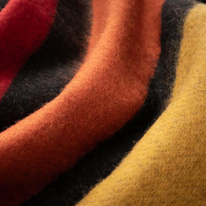 Arcturus Rainier Wool Blanket - Warm, Heavy, Washable, Bed Blanket | Great for Home & Camping (Sunset Peak, King)