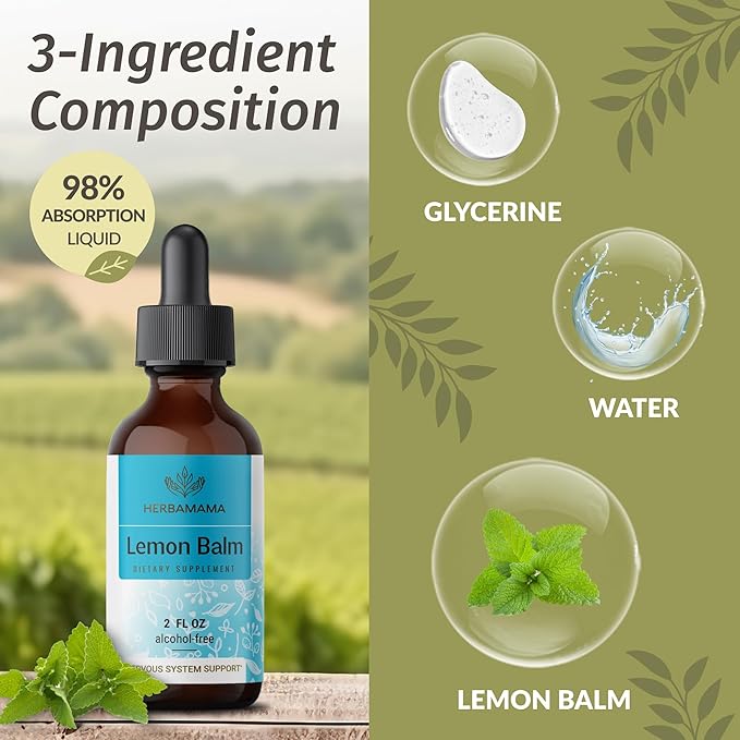 Herbamama Liquid Drops Kit - Bundle of Cat's Claw Extract 2 fl oz and Lemon Balm Tincture 2 fl oz - Vegan Herbal Supplement Liquid Extract - Non GMO, Sugar & Alcohol-Free - 2 Pack