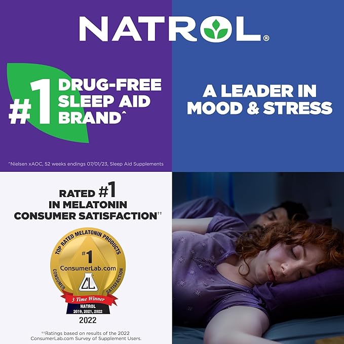 Natrol Sleep Advanced Melatonin Time Release Tablets, Nighttime Sleep Aid, 10mg, 60 Count (Pack of 2)