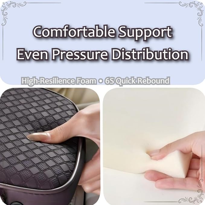 2026 Enhanced Car Center Console Armrest Cushion with USB& Type-C Charging, PU Leather Console Pad with Cup Holders, Storage& Tissue Outlet for Most Vehicles (Sloped Version, Beige)