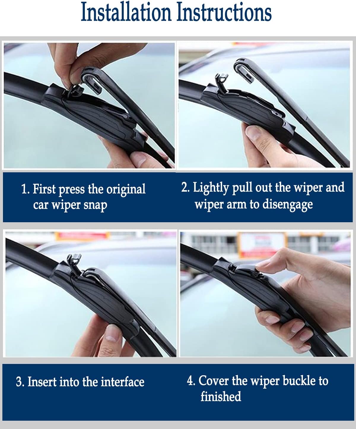 Original Equipment Windshield Wiper Blades-26"/22"/14" (Pack of 3) J-Hook for Lexus RX330 2004-2006, RX350 2007-2009, RX400h 2006-2008