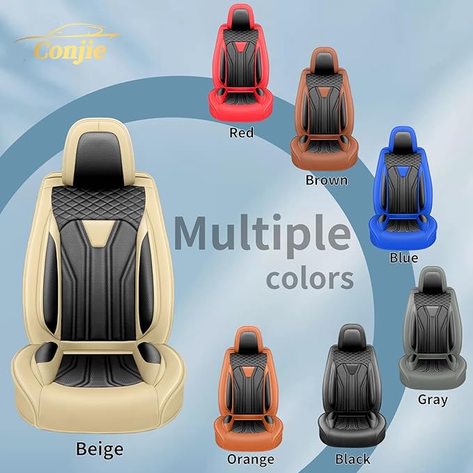 Fit Accord Car Seat Covers Premium Leather for Honda Accord 2012-2025 2026. Waterproof, Breathable, Scratch-Resistant & All-Weather Seat Cushion Protector(Full Set,Beige&Black