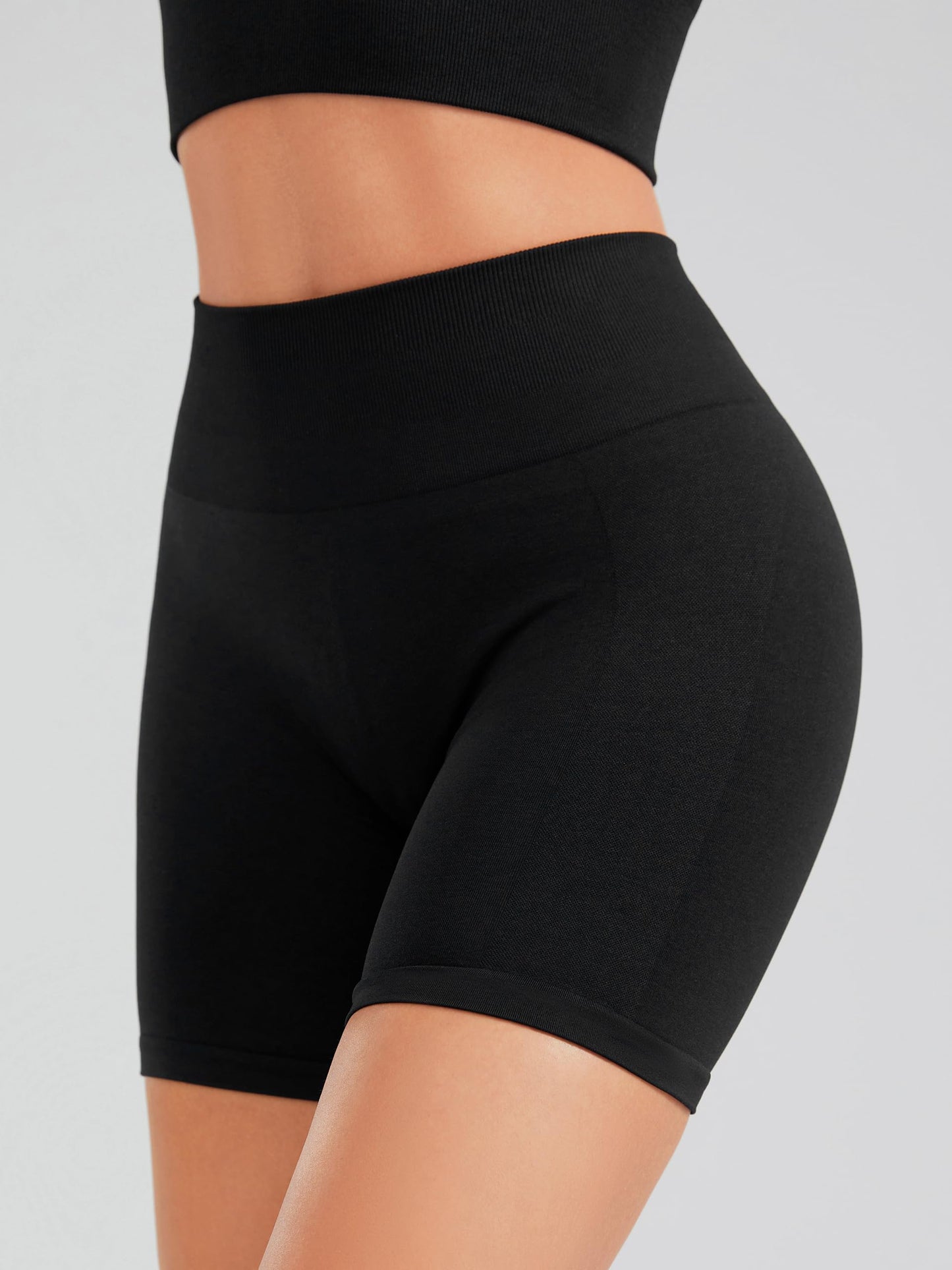 JOYSPELS Athletic Shorts for Women Workout Gym Biker Shorts Squat Proof Running Leggings Shorts PirateBlack-M