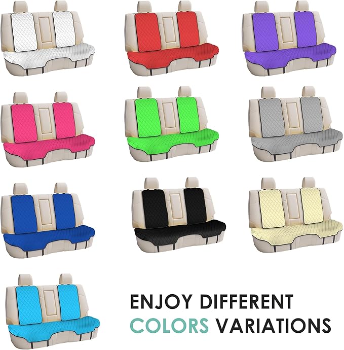 FH Group Car Seat Cushion Neosupreme Automotive Seat Cushions - Universal Fit, Rear Car Seat Cushion, Car Seat Cushions with Non-Slip Silicone Backing for SUV, Sedan, Van Rear Set Green