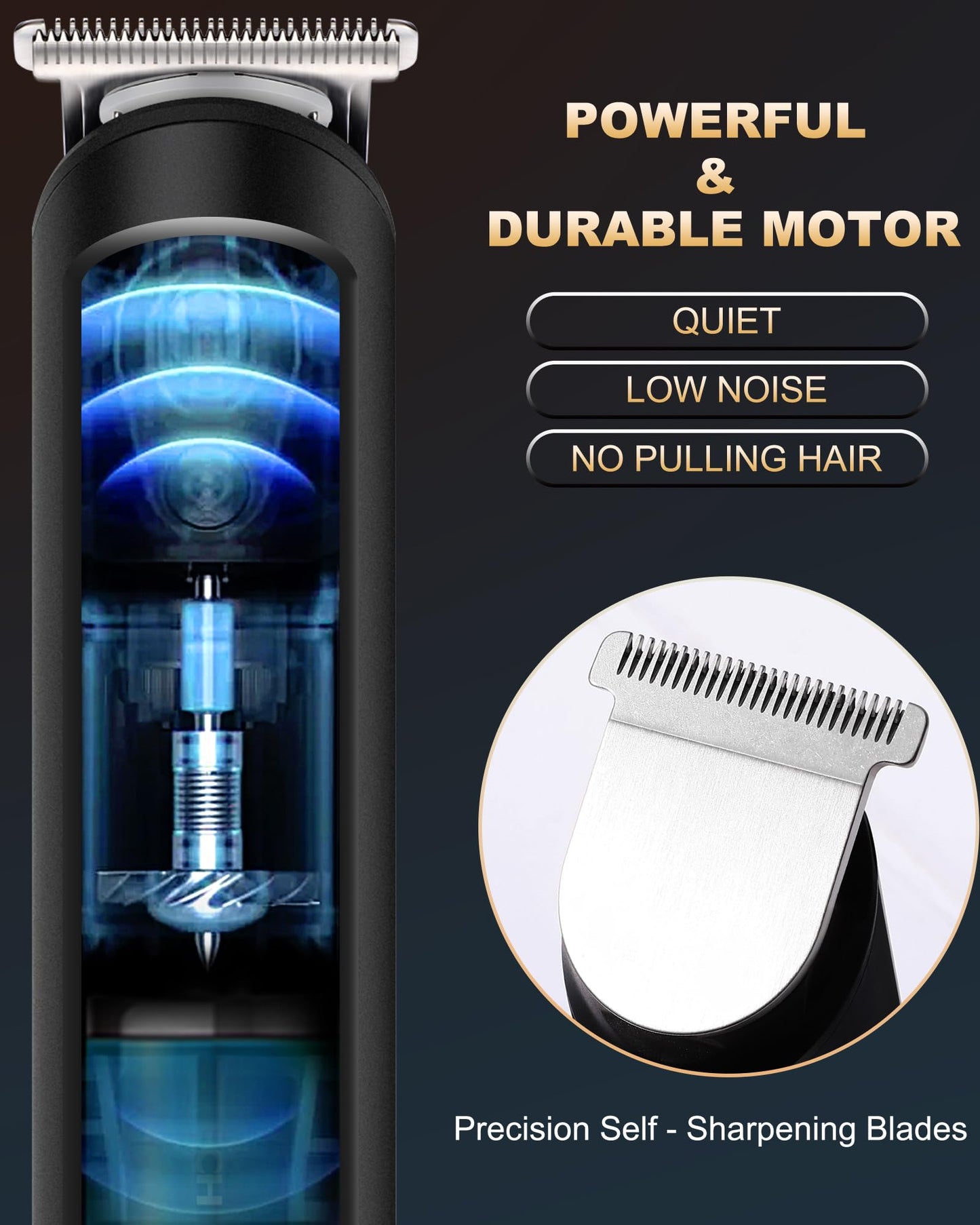 PRITECH Beard Trimmer for Men - Rechargeable Men's Electric Trimmer & Razor, Cordless Body Groomer for Face, Neck, Groin & Manscaping, Includes Standing Charging Dock, Ideal Gift for Men, Black