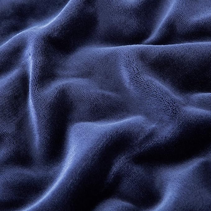 IR Imperial Rooms Navy Sherpa Fleece Throw Blanket for Bed - Wholesale Bulk Pack of 16 Sherpa Blankets - Soft Fluffy Throw Blankets for Hotels, Guest Bedroom, 50x60 Inches