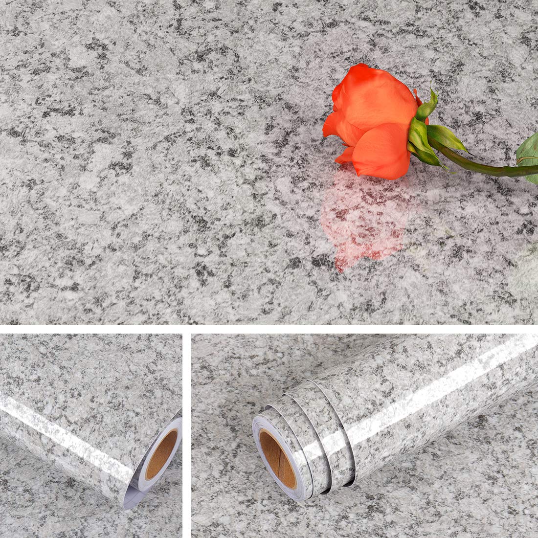 Livelynine Granite Countertop Contact Paper Waterproof Self Adhesive Marble Wallpaper Peel and Stick Countertops for Kitchen Counter Tops Table Bathroom Desk Cover Removable Wall Paper 15.8x78.8 Inch