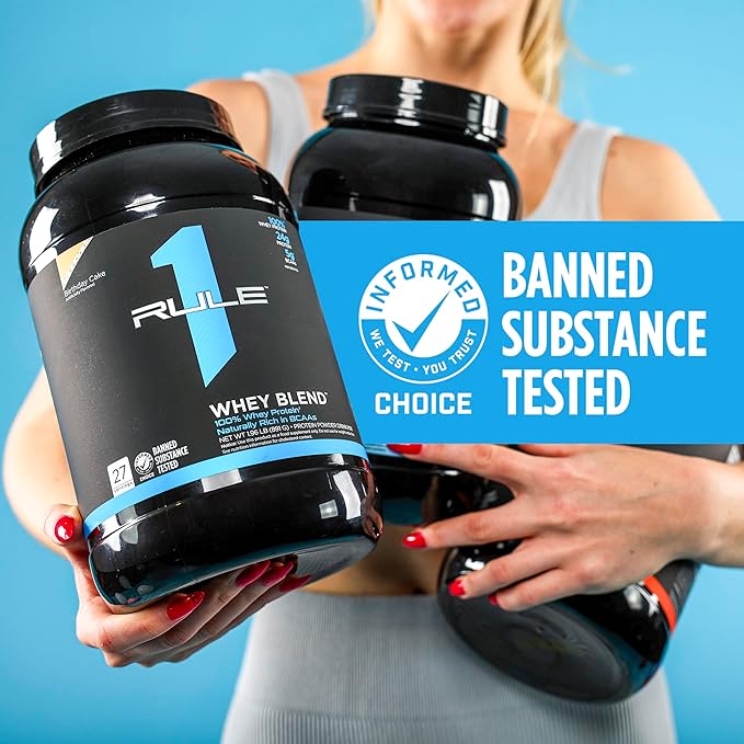 Rule One Proteins Whey Blend - 100% Whey Protein, Isolates, Naturally Rich in BCAAs, 1,96 lbs, 891g