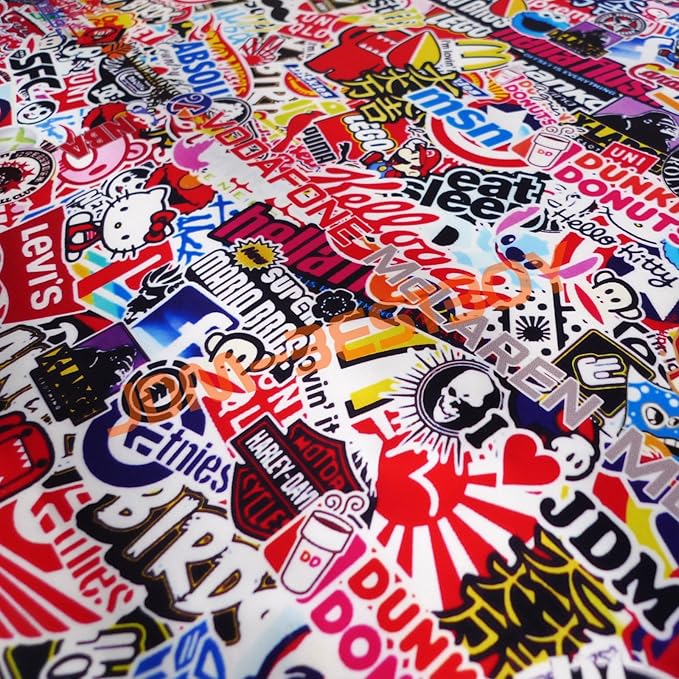 Free Tool Kit EZAUTOWRAP ES Bomber Hellaflush Anime Cartoon Car Vinyl Wrap Sticker Decal Air Release - 12"X60" (1FT X 5FT)