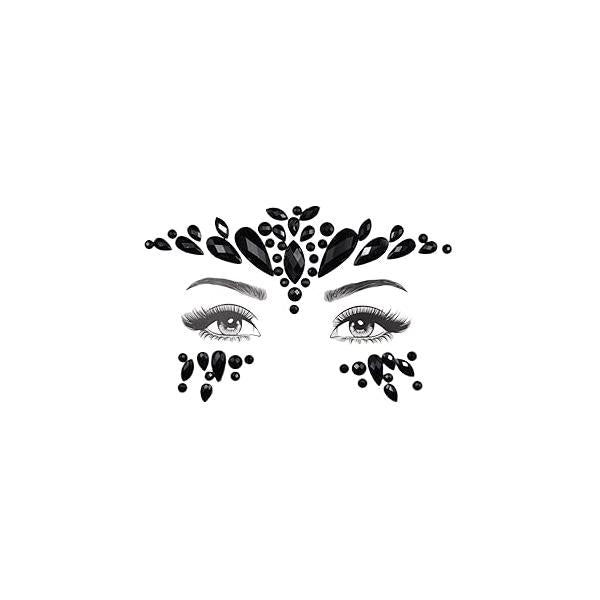 Topz halloween black face jewels Mermaid Face Gems Glitter clown temporary tattoo Rave holiday forehead adult costumes Makeup beauty Bohemian Stickers