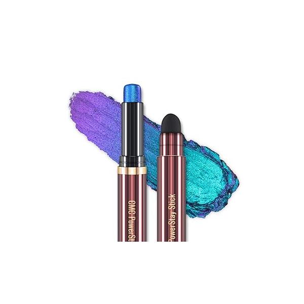 CHARMACY Multichrome 2 in 1 Cream Eyeshadow Stick, Waterproof Eye Brightener Highlighter Stick Makeup, High Pigmented, Smudge-Proof, Vegan & Cruelty-Free (#904)