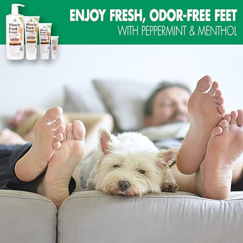 Miracle Foot Repair Cream (8 oz / 2-Pack) Repairs Dry Cracked Heels and Feet, 60% Pure UltraAloe Moisturizes, Softens, and Repairs