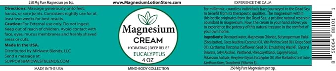 Magnesium Cream with Eucalyptus Scent – Refreshing & Moisturizing