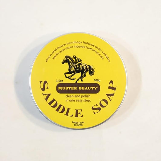 Cream Leather Saddle Soap – 3.5 oz Cleaner & Conditioner for Auto Seats, Sofas, Shoes, Boots, Handbags & Tack – Restores, Softens & Protects All Smooth Leather