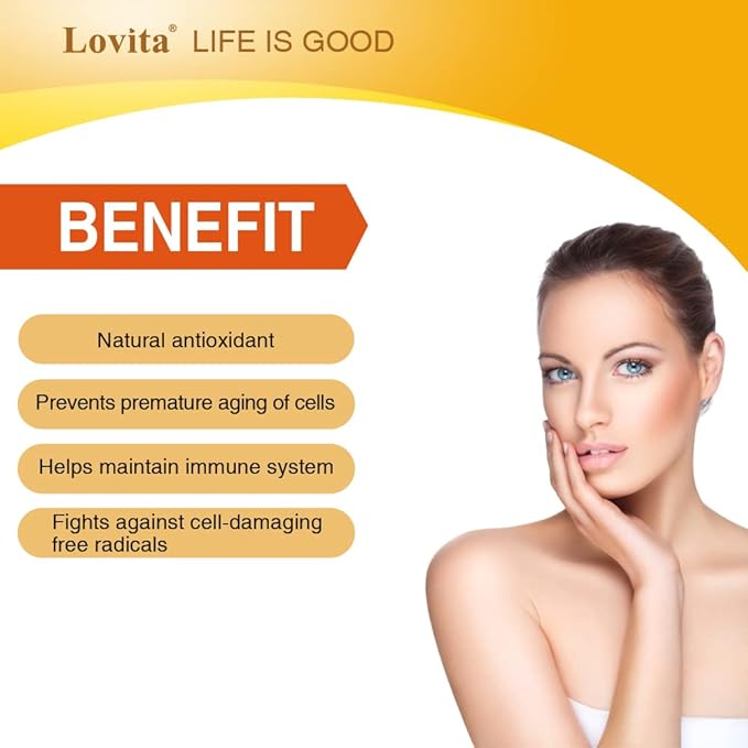Lovita Vitamin E 400 IU Softgels, Natural 268 mg (as D Alpha Tocopherol), Vegan Vitamin E for Healthy Skin, Hair, Nails & Immune System Support, 120 Vegetarian Softgels (Pack of 3)