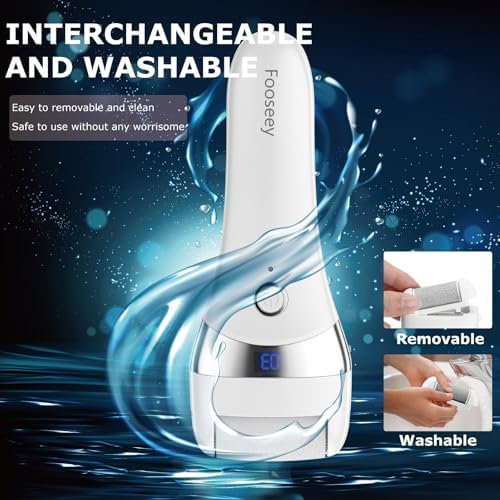 Electric Foot Callues Remover - FSA&HSA Eligible, Portable Electric Foot Files with 3 Heads, Rechargeable Feet File for Foot Care, Waterproof Deadskin Remover, Pedicure Tool for Dry and Crack Feet