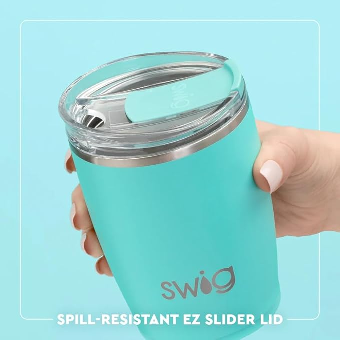 Swig Life 12oz Insulated Tumbler, Travel Coffee Tumbler with Lid, Cup Holder Friendly Travel Coffee Mug, Stainless Steel, 12 oz Reusable Insulated Coffee Mug (Saturdays in Lexington)