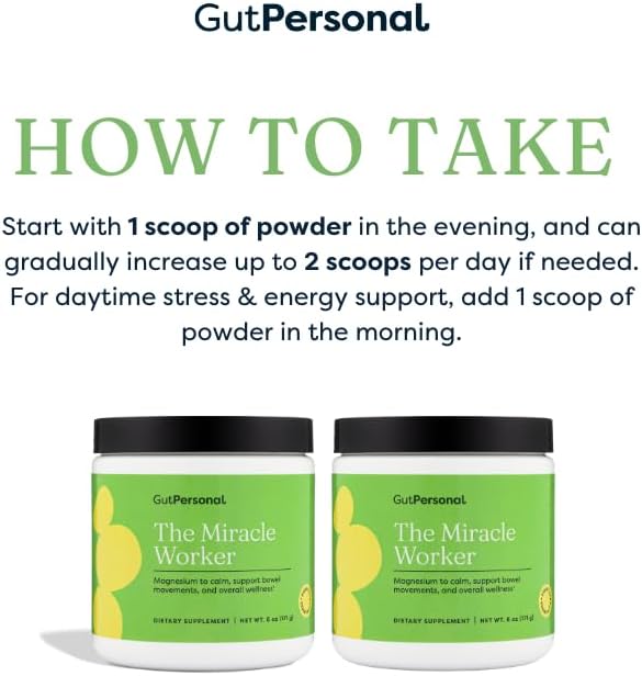 The Miracle Worker Magnesium Glycinate Powder for Sleep - Chelated Magnesium Drink Powder Supplement Helps Reduce Stress & Regularity While Easing Muscle Cramps with Strawberry Flavor - 30 Servings