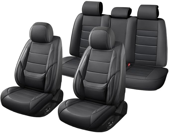 Car Seat Covers Full Set Fit for Buick Encore GX 2012-2026, Premium Faux Leather Waterproof Car Seat Protectors with Lumbar Support, Breathable Anti-Slip Easy to Install(Black,Full Set)