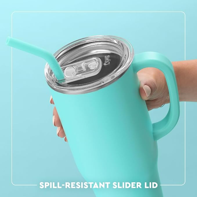 Swig Life 40oz Mega Mug, 40 oz Tumbler with Handle and Straw, Cup Holder Friendly, Dishwasher Safe, Extra Large Lightweight Insulated Tumbler, Stainless Steel (Caliente)
