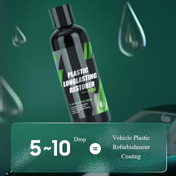 Plastic Longlasting Restorer for Car, Black Plastic Car Trim Restorer (3 PCS)