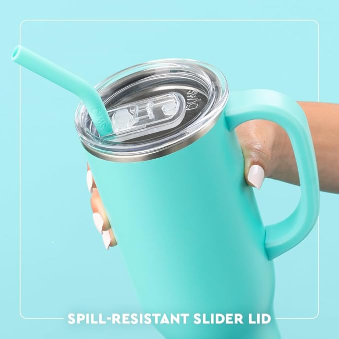 Swig Life 30oz Mega Mug, 30 oz Tumbler with Handle and Straw, Cup Holder Friendly, Dishwasher Safe, Extra Large Insulated Tumbler, Stainless Steel Water Bottle (Christmas Crew)