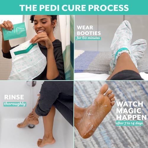 Patchology PoshPeel Pedi Cure - Foot Peel Mask Soak Treatment, Feet Peeling Mask, Pedicure Booties with Deep Exfoliation for Baby-soft Skin, Pedicure Supplies for Foot Care, 1 Pair
