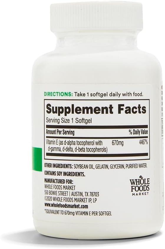 365 Everyday Value, Vitamin E 1000 IU, 60 ct