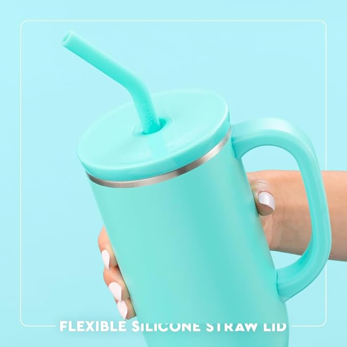 Swig Life 30oz Mega Mug, 30oz Tumbler with Handle and Straw, Large Insulated Tumblers, Cup Holder Friendly Travel Mug, Stainless Steel 30 oz Tumbler, Reusable Insulated Water Bottle (Christmas Bows)
