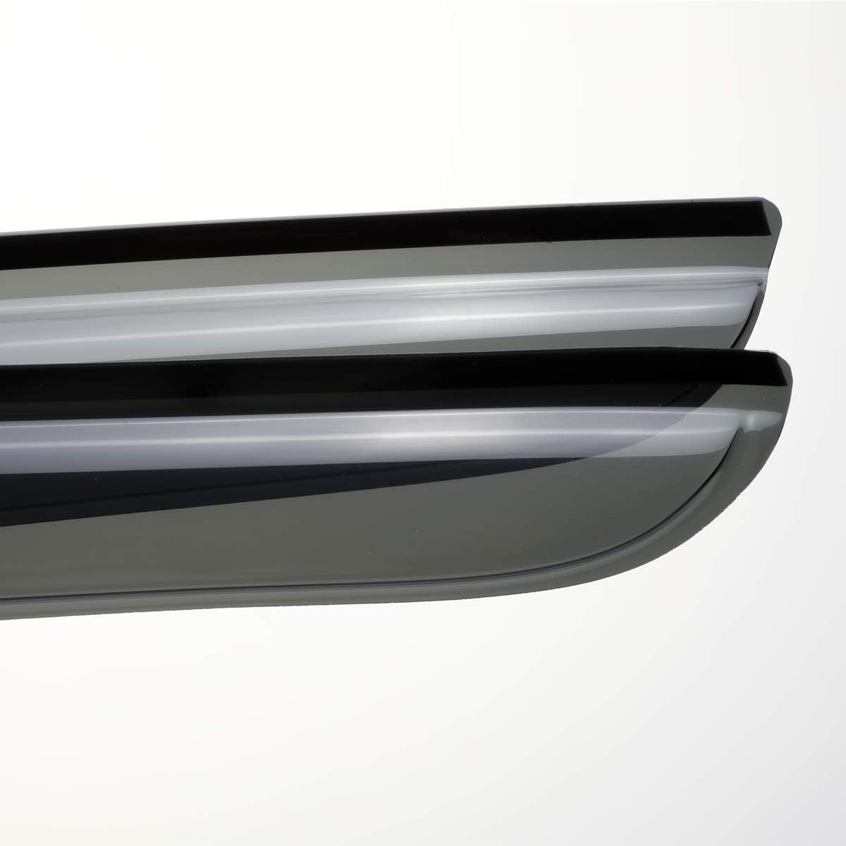 4pcs Original Shatterproof Rainproof Outside Mount Style Dark Smoke Sun Rain Guards Side Window Wind Deflectors Nice Looking Vent Window Visors Fit for 2006-2009 Toyota Prius 94963