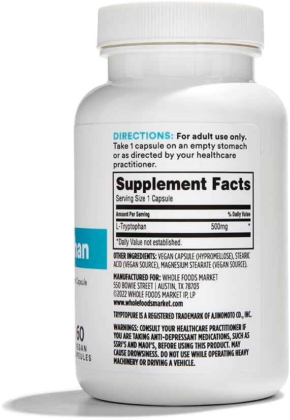365 by Whole Foods Market, L-Tryptophan, 60 Veggie Capsules (Pack of 2)