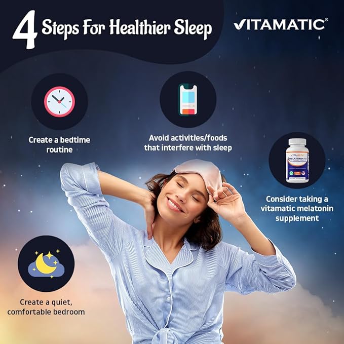 Vitamatic Melatonin 10mg with Ashwagandha 4:1 Extract 250 mg 120 Tablets
