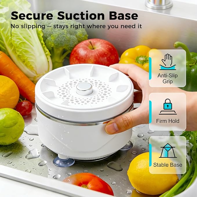 Fruit and Vegetable Washing Machine, 2026 Upgraded Produce Washing Device with Titanium Plate, Waterproof Food Cleaner, Rechargeable for Kitchen and Outdoor Use (2)
