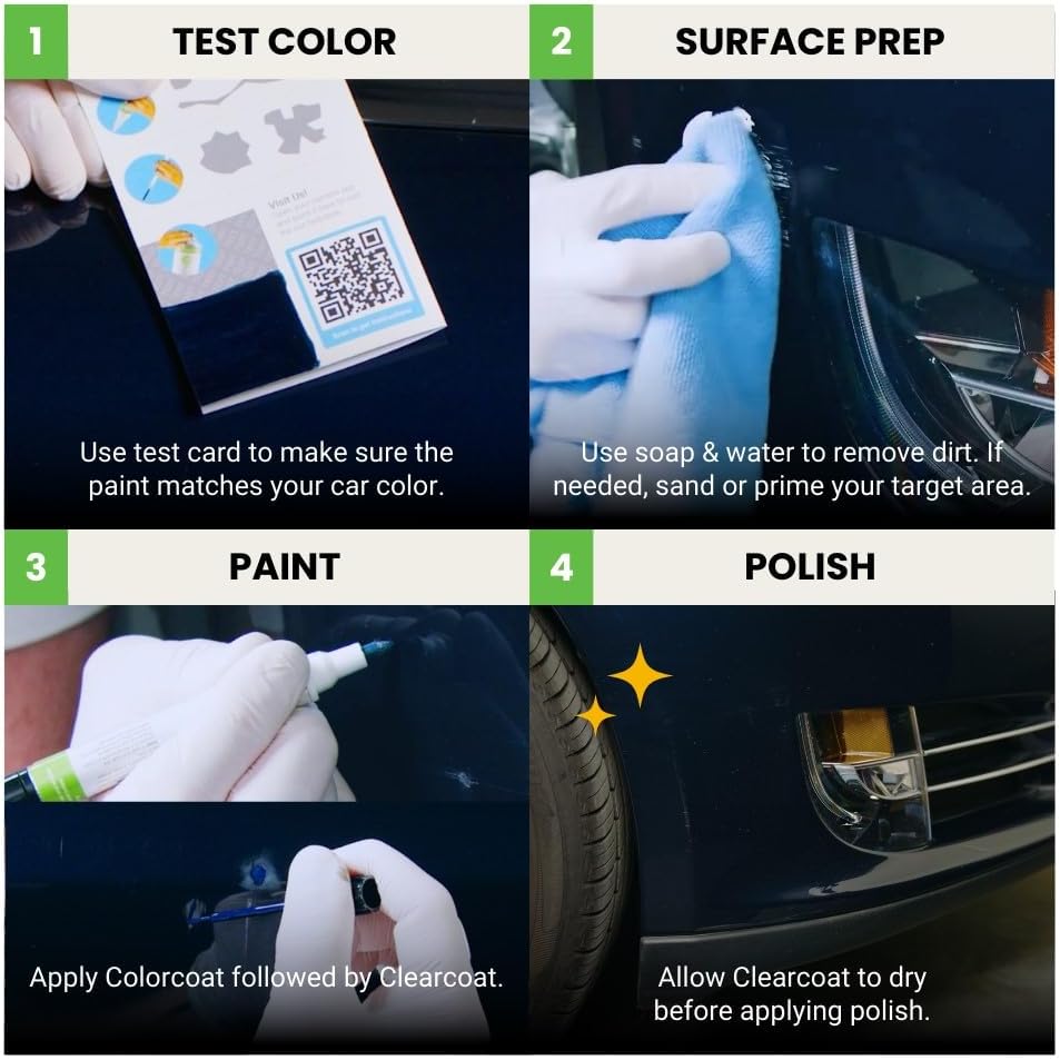 TouchUpDirect 1E3 Phantom Gray Metallic Compatible with Toyota Exact Match Touch Up Paint Combo - Essential Kit