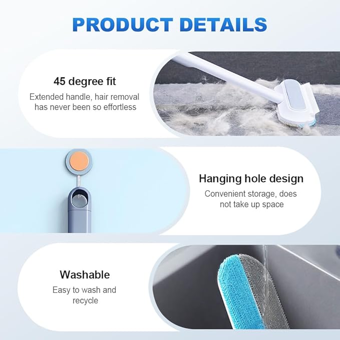 Moonboat Multifunctional Hair Removal Brush, Cleaner Pro Pet Hair, Cat Dog Hair Broom Lint Remover Scraper, Suitable for Carpet Rugs Bed Couch Curtains (A-1PC)