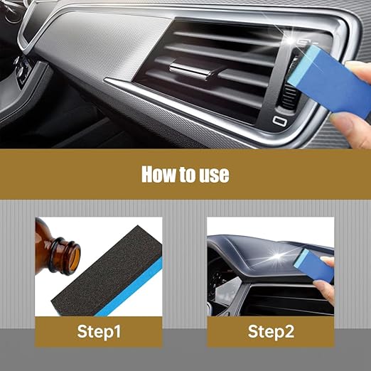 2025 Upgrade Crystal Coating for Car, Plastic Parts Crystals Coating, Plastics Parts Crystal Coating Plastic Restorer with Spong, Long Duration Refurbish Coatings Agent for Automotive Plastics (4Set)