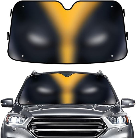 GENANY Yellow Eyes Windshield Sun Shade for Car SUV Truck (55x30 Inches), Sun Shade Windshield, Shades for Front Windows, Protector Blocks UV, Car Decor