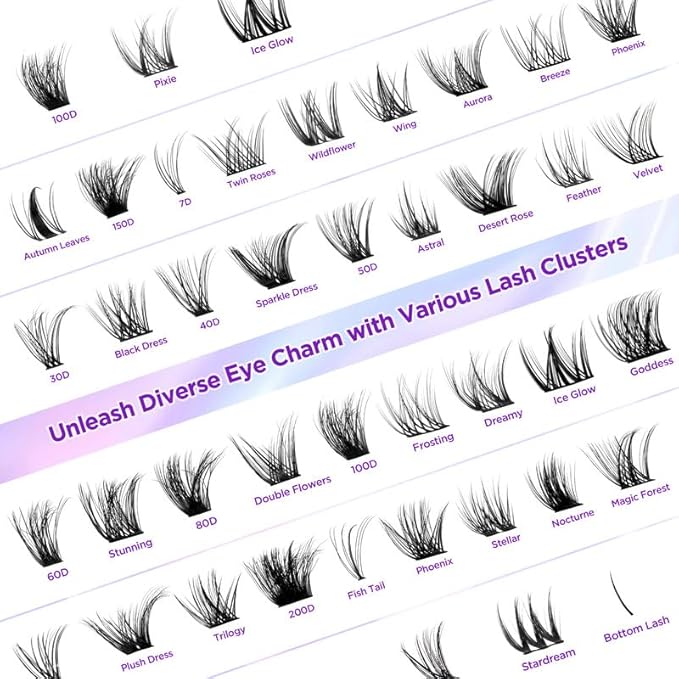 Lash Extension Kit DIY Lash Clusters Kit Eyelash Extensions Individual Lashes Extensions with (Bond,Seal,Tweezers,Remover,168Pcs,Velvet,8-16)