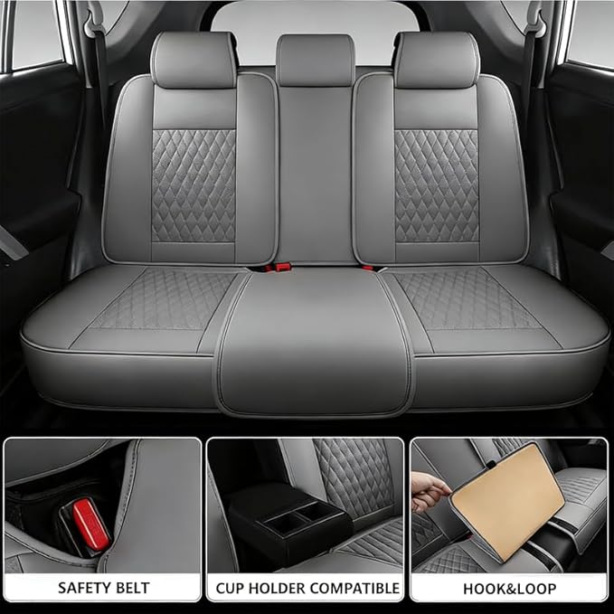 Car Seat Covers Full Set Custom Fit for Buick Verano 2012-2017 - Premium Faux Leather with Lumbar Support | Breathable, Waterproof, Anti-Slip, Durable (Gray,Full Set)