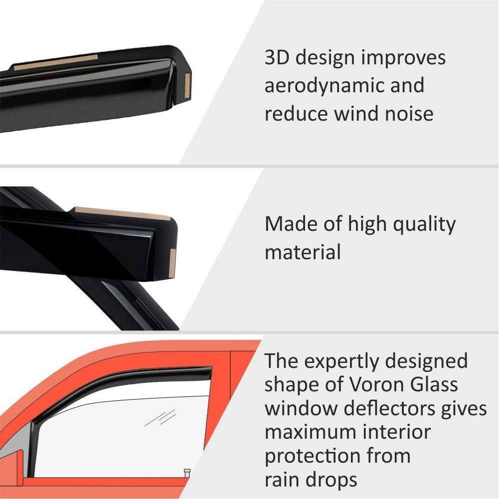 Voron Glass in-Channel Extra Durable Rain Guards for Chrysler Town and Country 2008-2016, Window Deflectors, Vent Window Visors, 4 Pieces - 200909