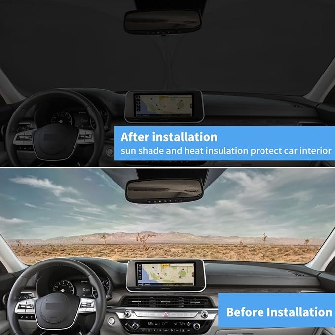 Windshield Sun Shade Fit 2026 2025 2024 2023 2022 2021-2019 Audi A6, Front Window Sunshade Car Accessories Foldable Sun Visor UV Protector Heat Shield Cover Keep Your Car Cool