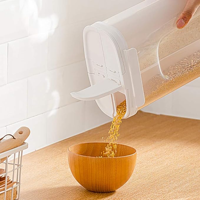 Poeland Storage Jars Canisters with Built-in partition / 4 compartments for Spaghetti Pasta Noodles Cereal - White