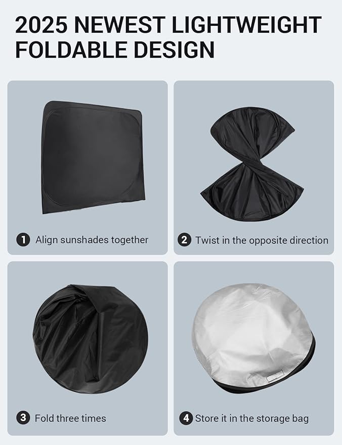 Proadsy 2026 Upgrade Front Windshield Sun Shade Foldable Sunshade Protector Custom Fit 2019-2024 Forester Crossover Base Premium Sport Limited Accessories