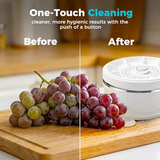 Auiepet Fruit and Vegetable Washing Machine, 2026 New Fruit Cleaner Device with Titanium Electrolysis Purification, Waterproof Fruit and Vegetable Purifier Clean Produce for Home Kitchen (1)
